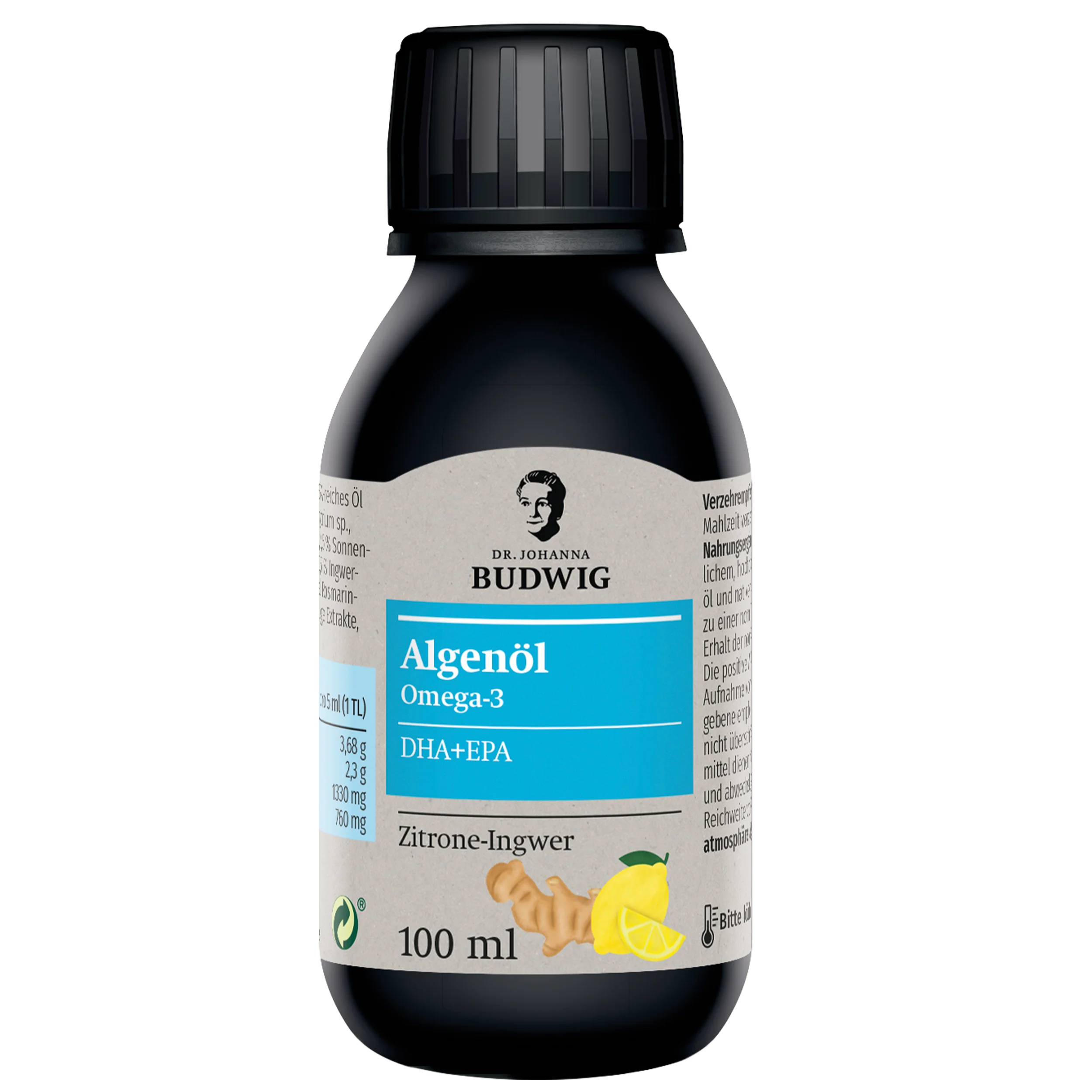 Omega-3 Algenöl Zitrone-Ingwer